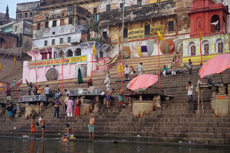 Portrait of Rani Ahilyabai Holkar, the queen who built the ghat