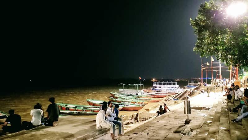 Subah-e-Banaras morning aarti flames at Assi Ghat