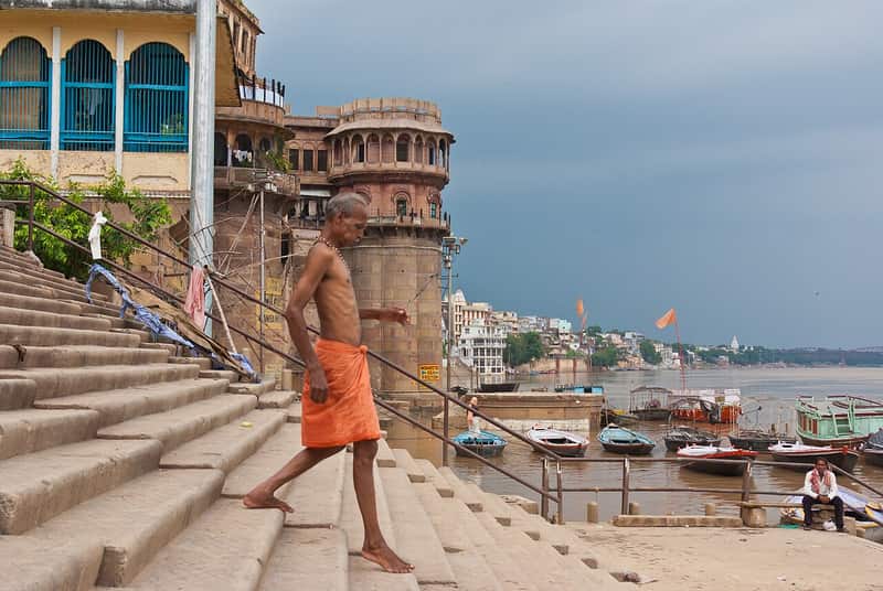Mir Ghat and Ganesh Ghat seen from the river