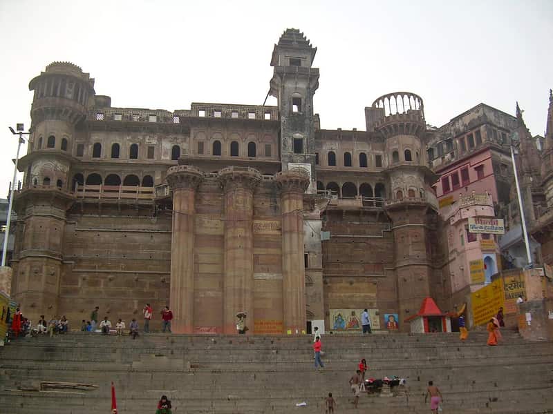 Historic view of the Darbhanga palace ghats on the Ganga