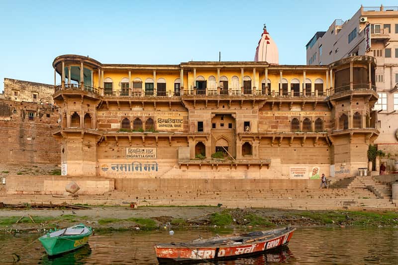 Stone steps of Digpatia Ghat on the Ganga riverfront