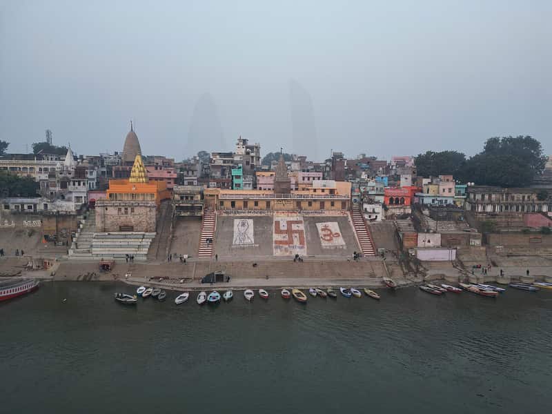 The white marble Jain temple above Jain Ghat