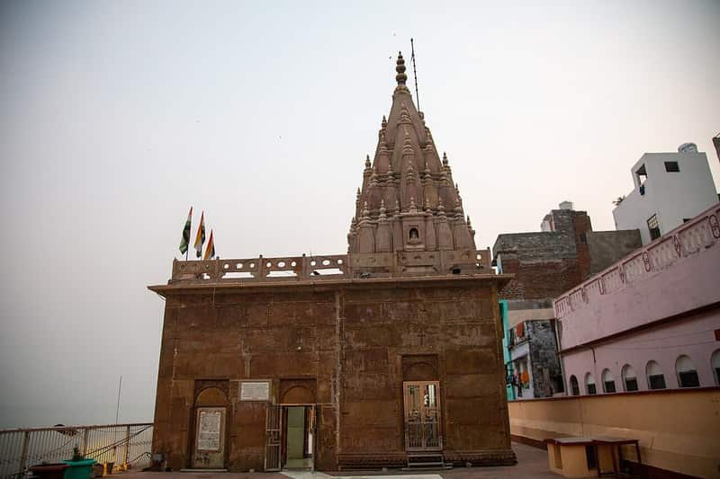 Market street behind Jain Ghat with shops and stalls