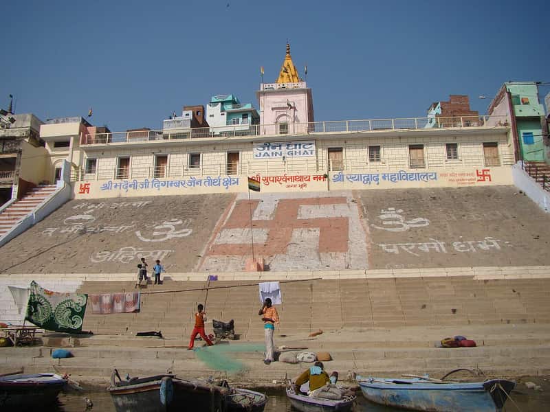The serene courtyard of the Jain temple complex