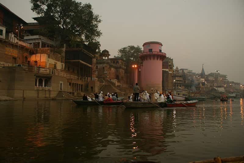 The shrine of the Goddess Lalita beside the ghat