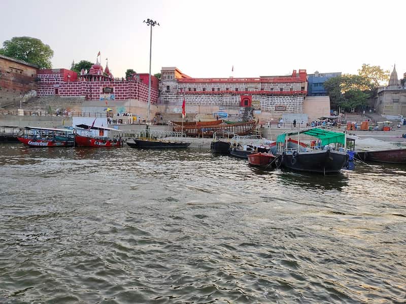 The compound of the Niranjani Akhara beside the ghat