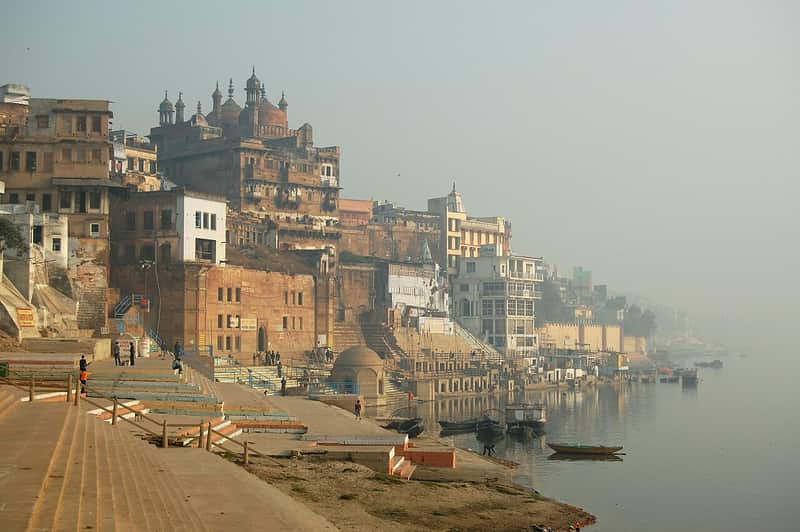 Narad Ghat seen from the steps of Raja Ghat