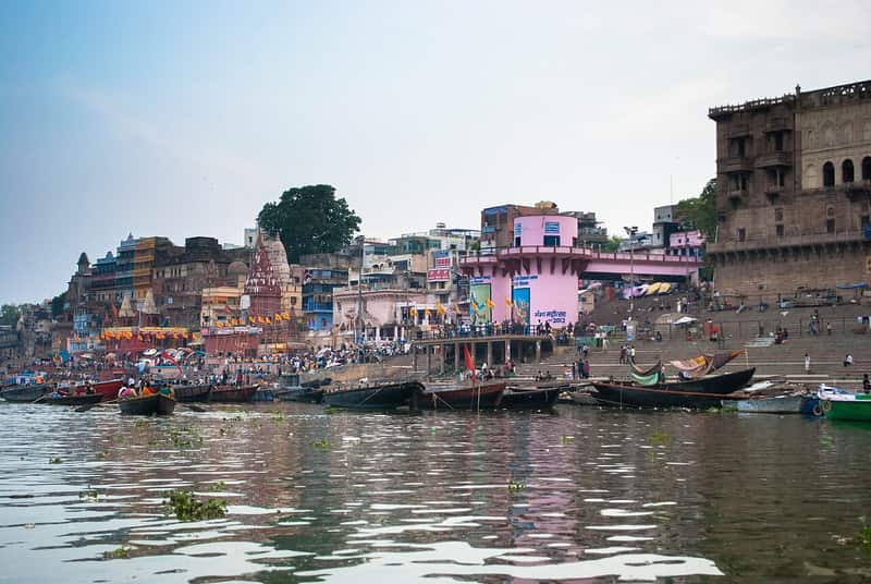 Name board of Rajendra Prasad Ghat on the riverside wall