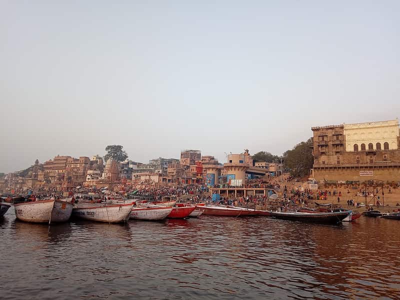 Old masonry and steps of the northern riverfront ghat